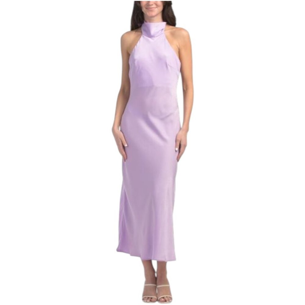 WHITE CLOSET Sleeveless Halter Open Back Gown